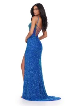 Amina Gown -Naked Dresses Store TurquoiseRoyal ASHLEYlauren 11448 Amina Evening Gown. Back