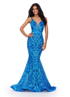Olessia Gown -Naked Dresses Store TurquoiseRoyal ASHLEYlauren 11466 Olessia Evening Gown