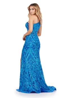 Allegra Gown -Naked Dresses Store TurquoiseRoyal ASHLEYlauren 11471 Allegra Evening Gown. Back