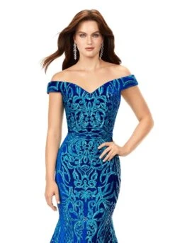 Vivia Gown 10 Vivia Gown -Naked Dresses Store Turquoise Royal ASHLEYlauren Vivia Gown 11330 Front